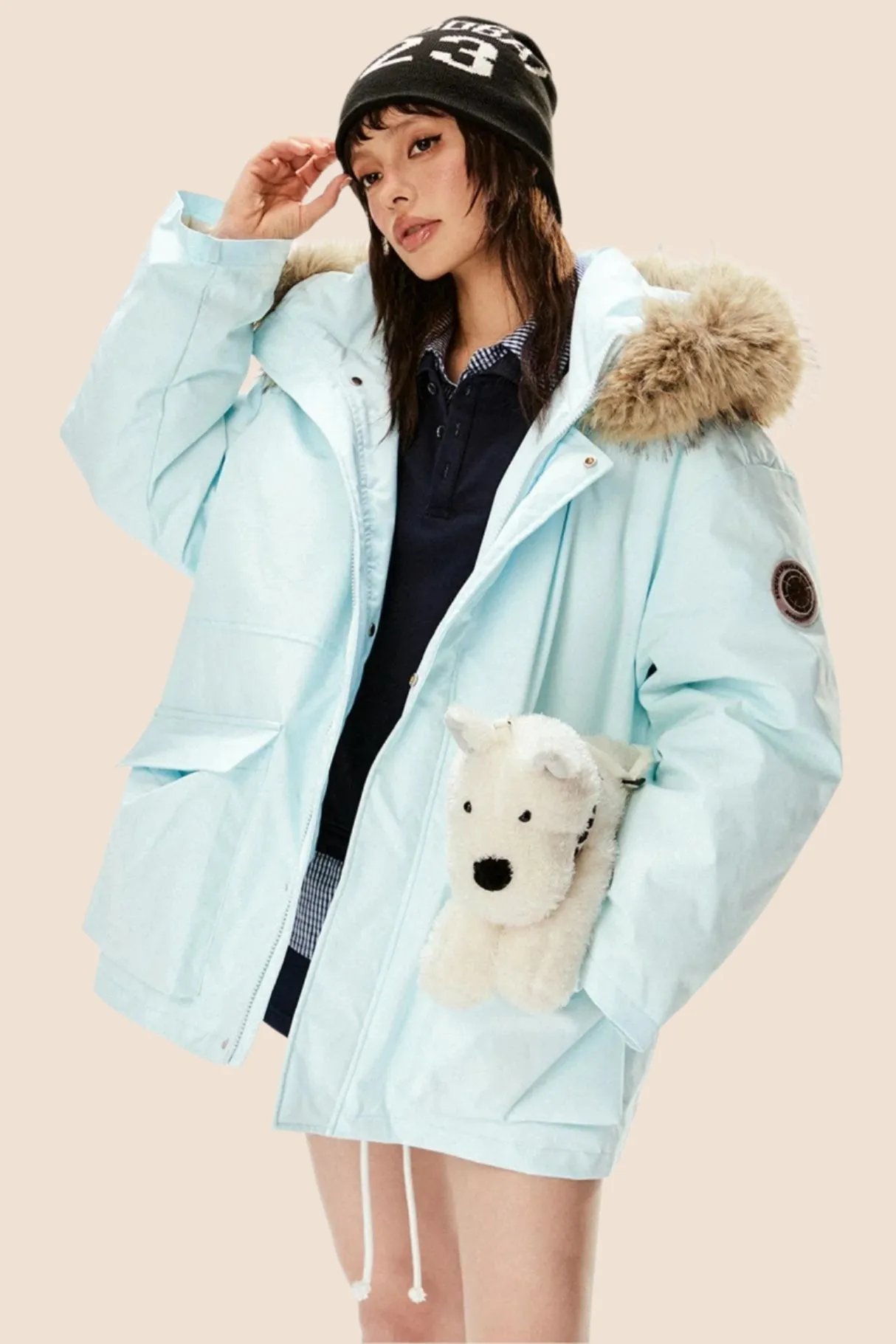 Fur Collar Hooded Thermal Down Jacket