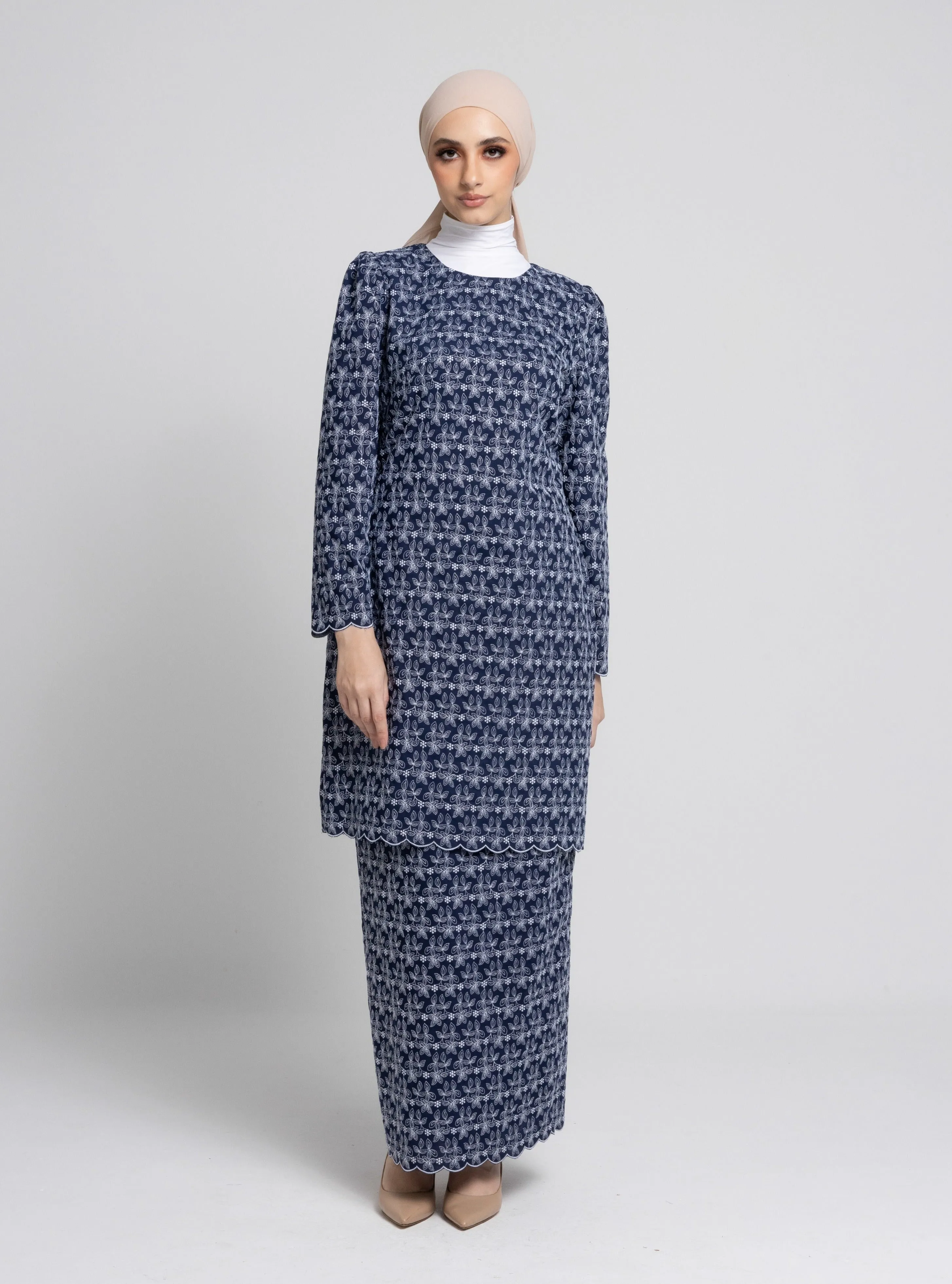 Gena Mini Kurung - Navy Blue