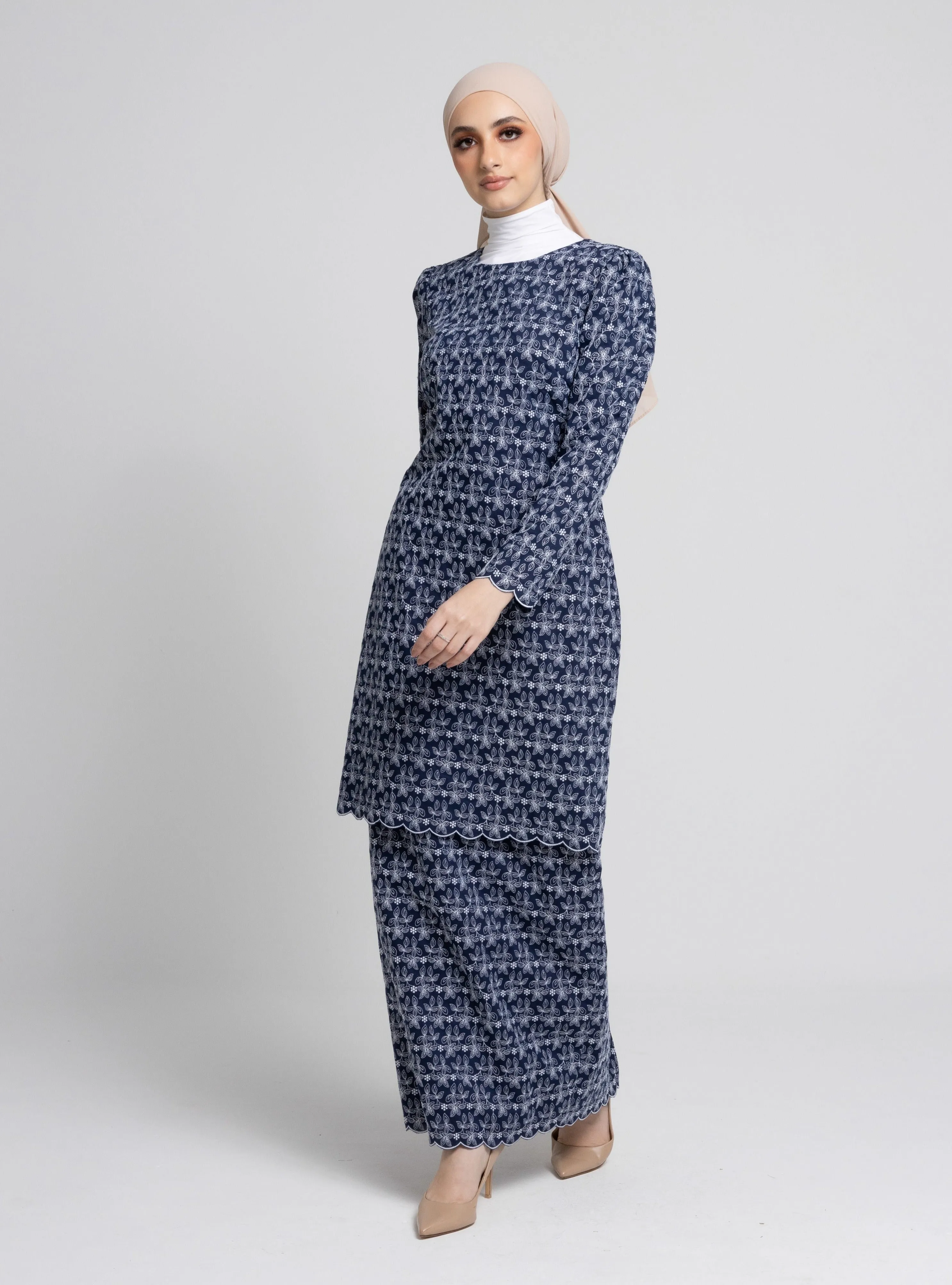 Gena Mini Kurung - Navy Blue