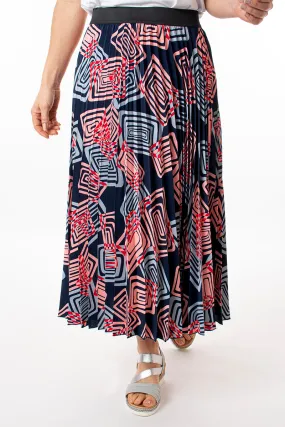 Geo print pleated skirt