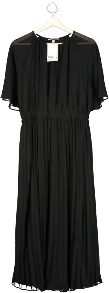 H&M Black Pleated Maxi Dress UK M