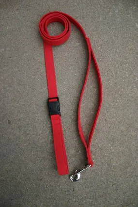 Hemp Dog leash 6' City Clicker with control loop & clasp Basic Red