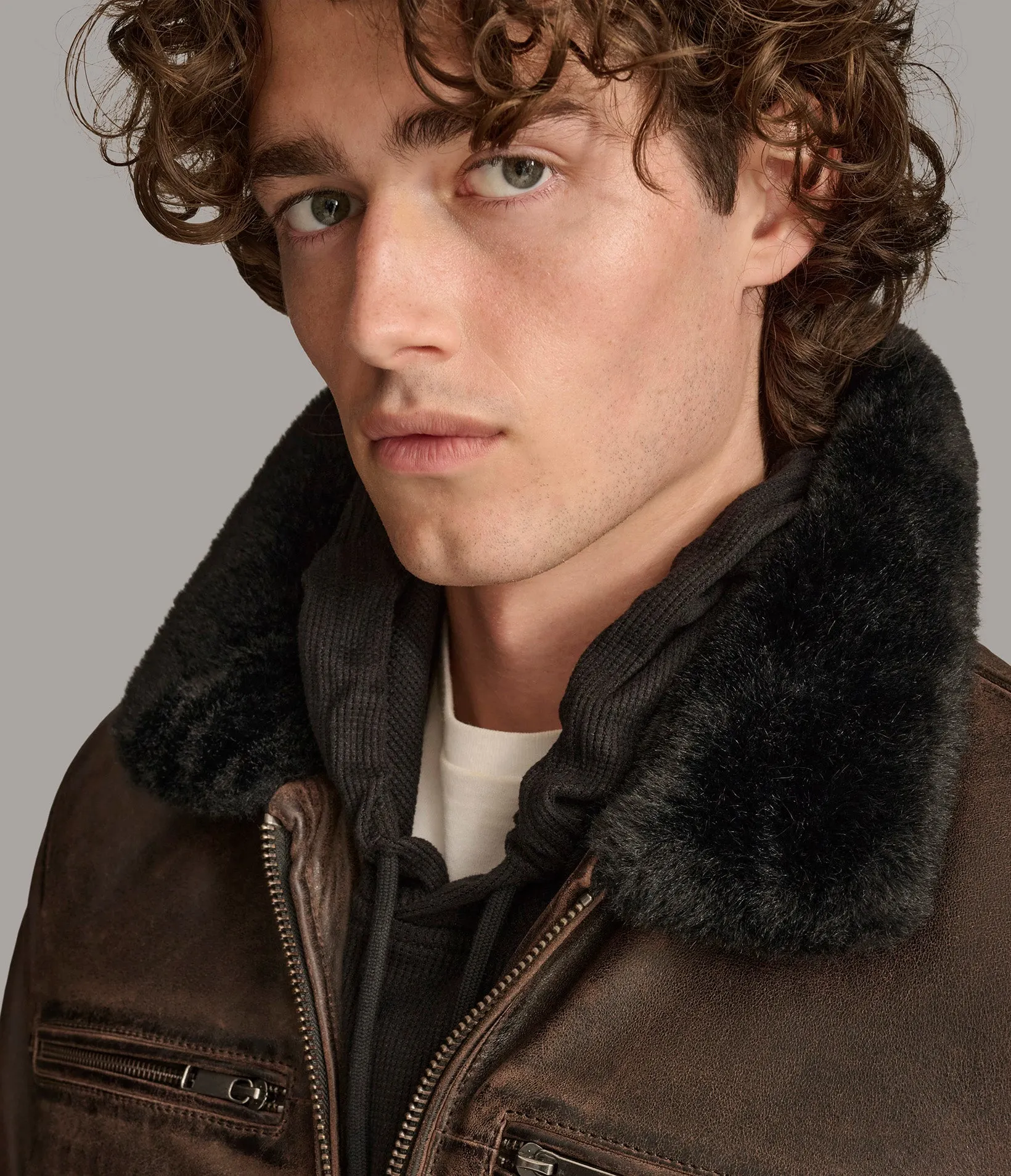 Julian Faux Shearling Aviator