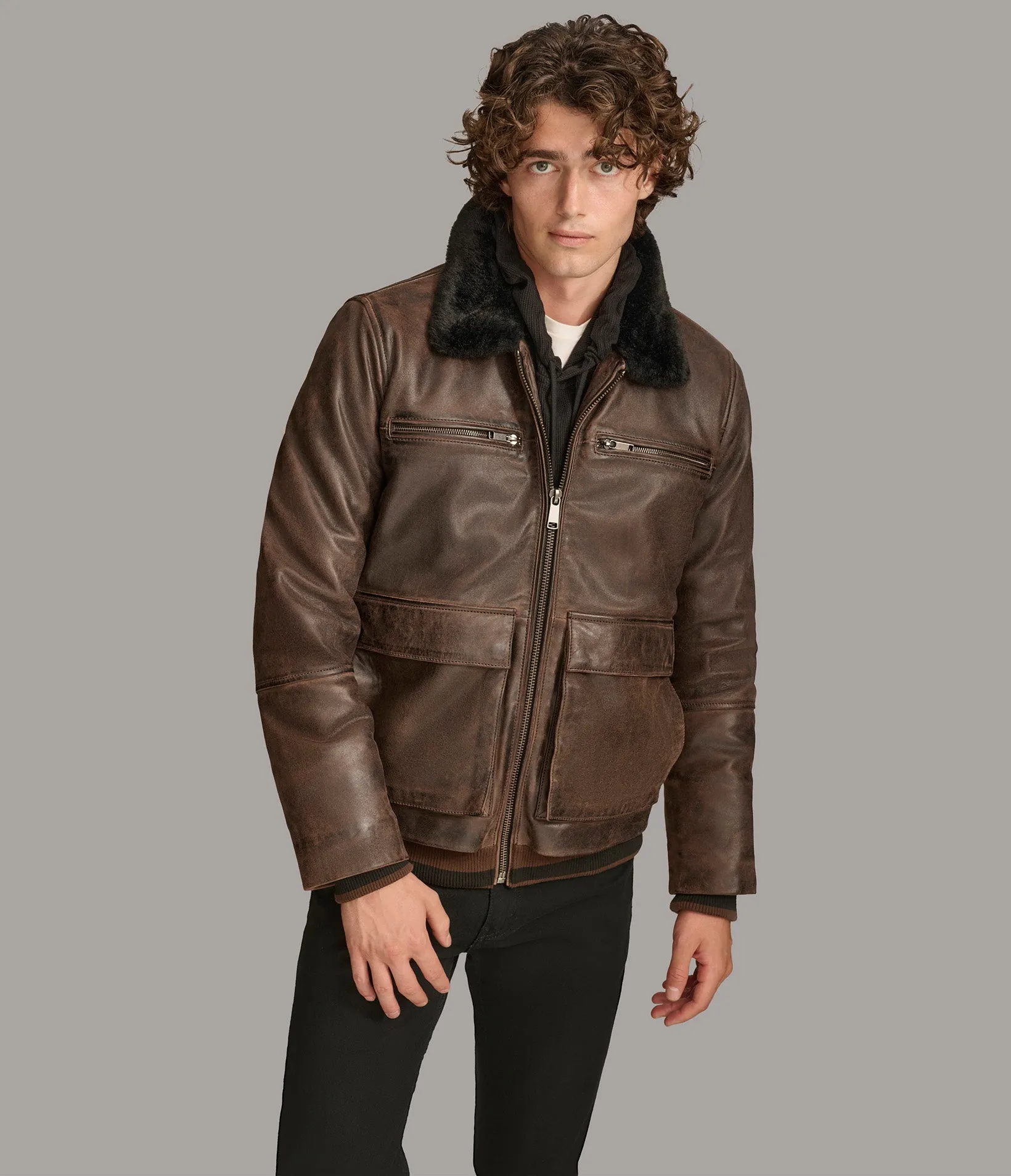 Julian Faux Shearling Aviator