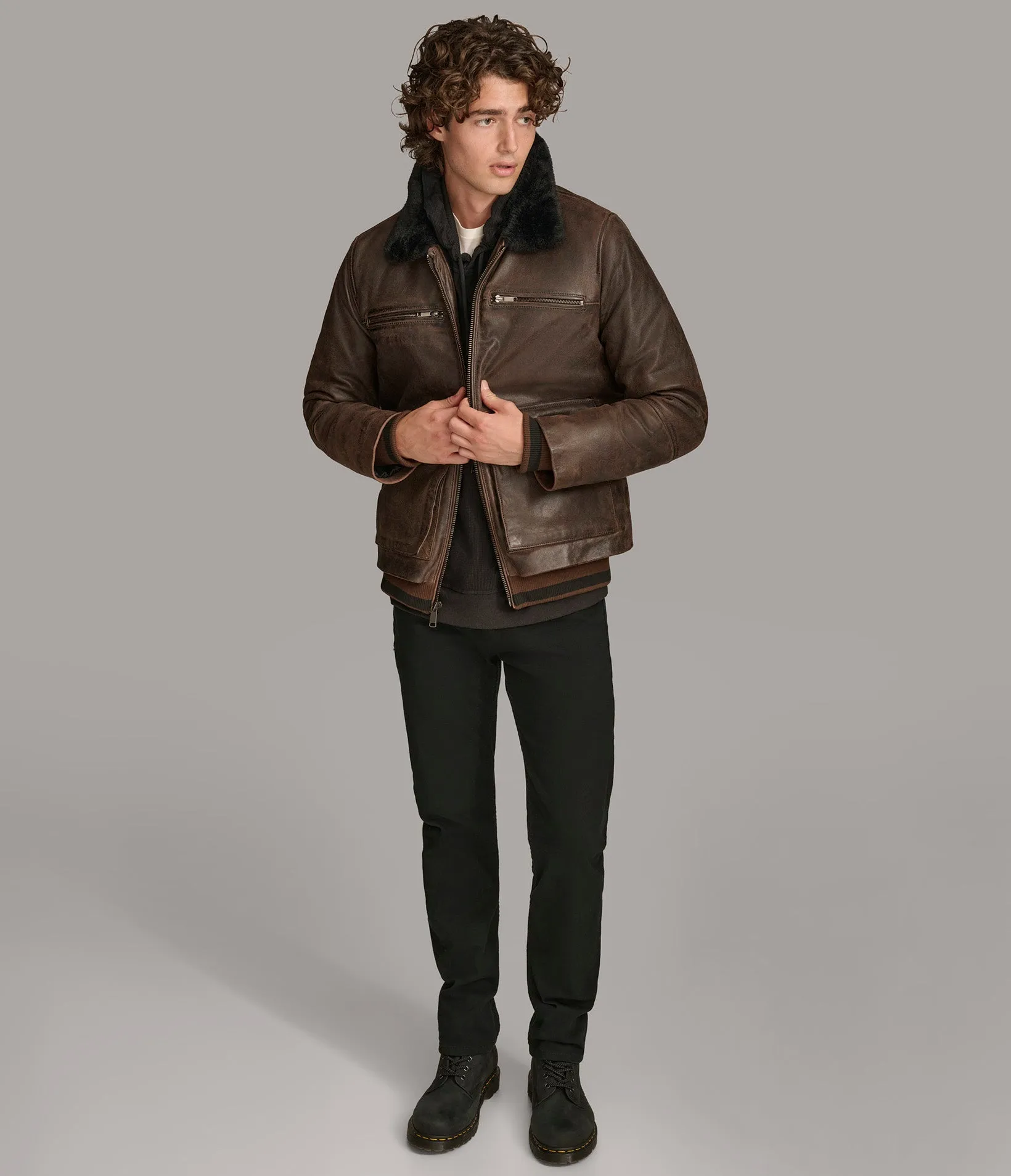 Julian Faux Shearling Aviator