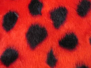 ladybird spot fuzzy faux fur car steering wheel cover