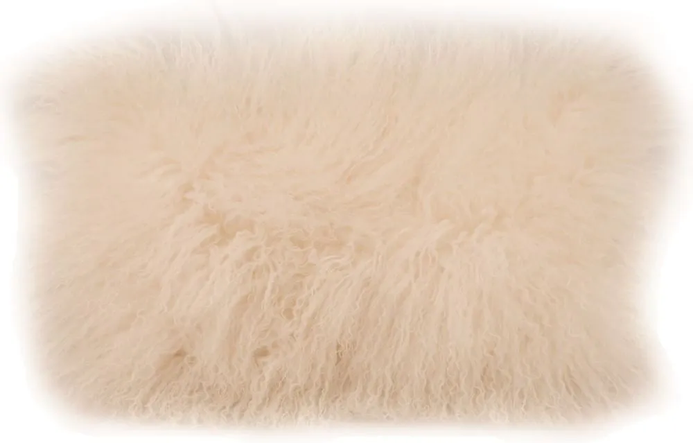 Lamb Fur Pillow Rect. Cream