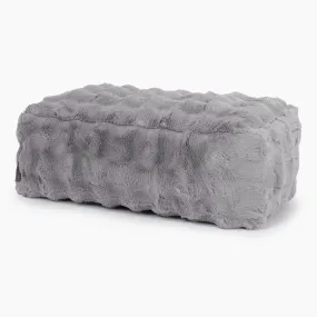 Large Footstool - Bubble Faux Fur Grey