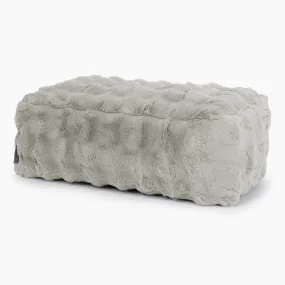 Large Footstool - Bubble Faux Fur Sage Green