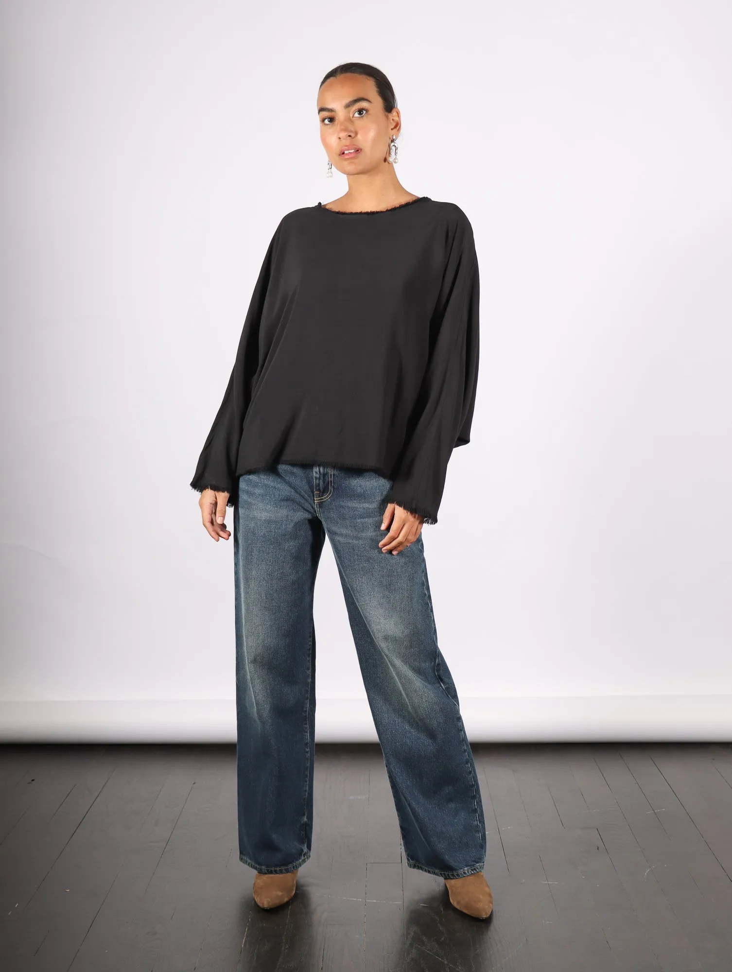 Long Sleeve T-Shirt in Black by Sanctamuerte