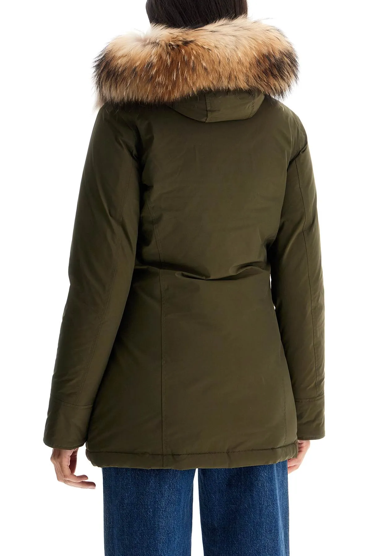 luxury arctic parka with fur CFWWOU0652 FRUT3128 DARK GREEN