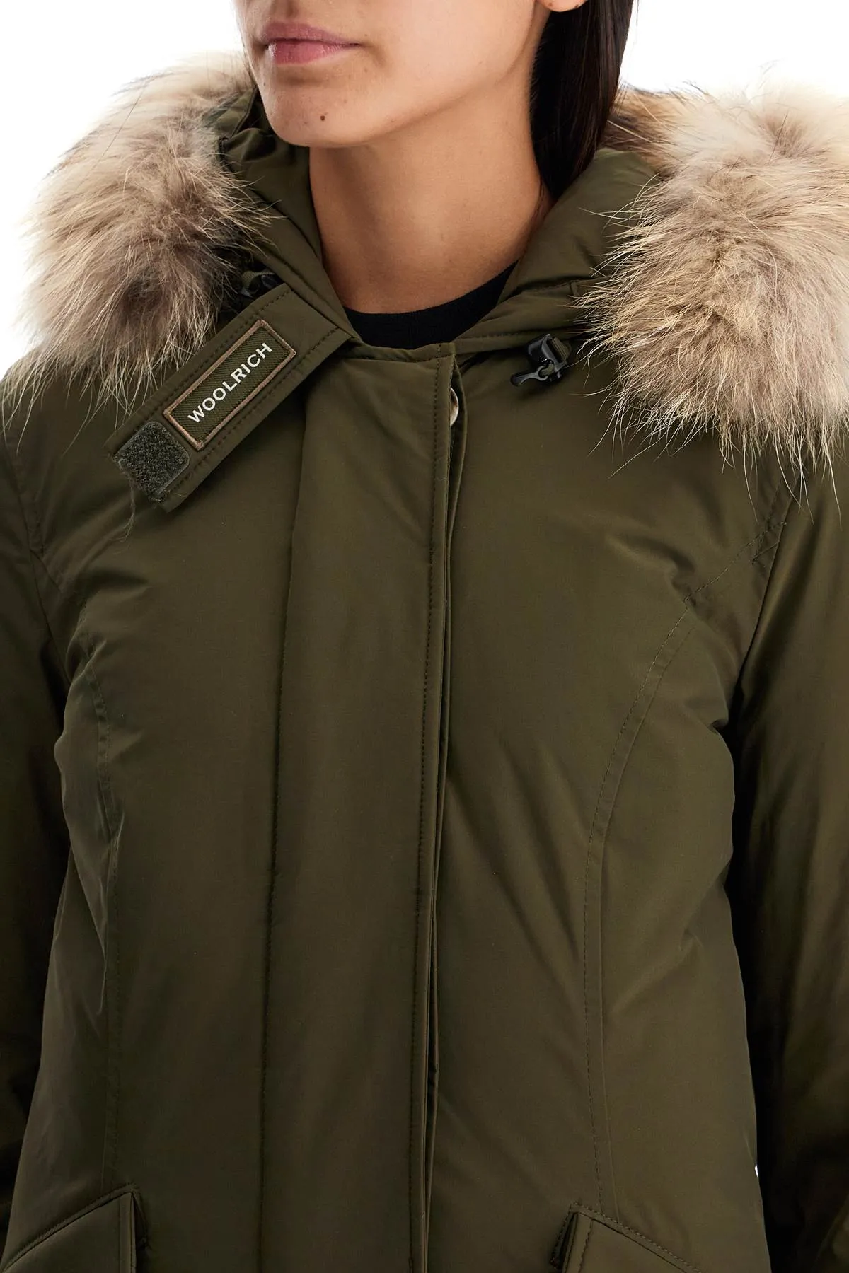 luxury arctic parka with fur CFWWOU0652 FRUT3128 DARK GREEN