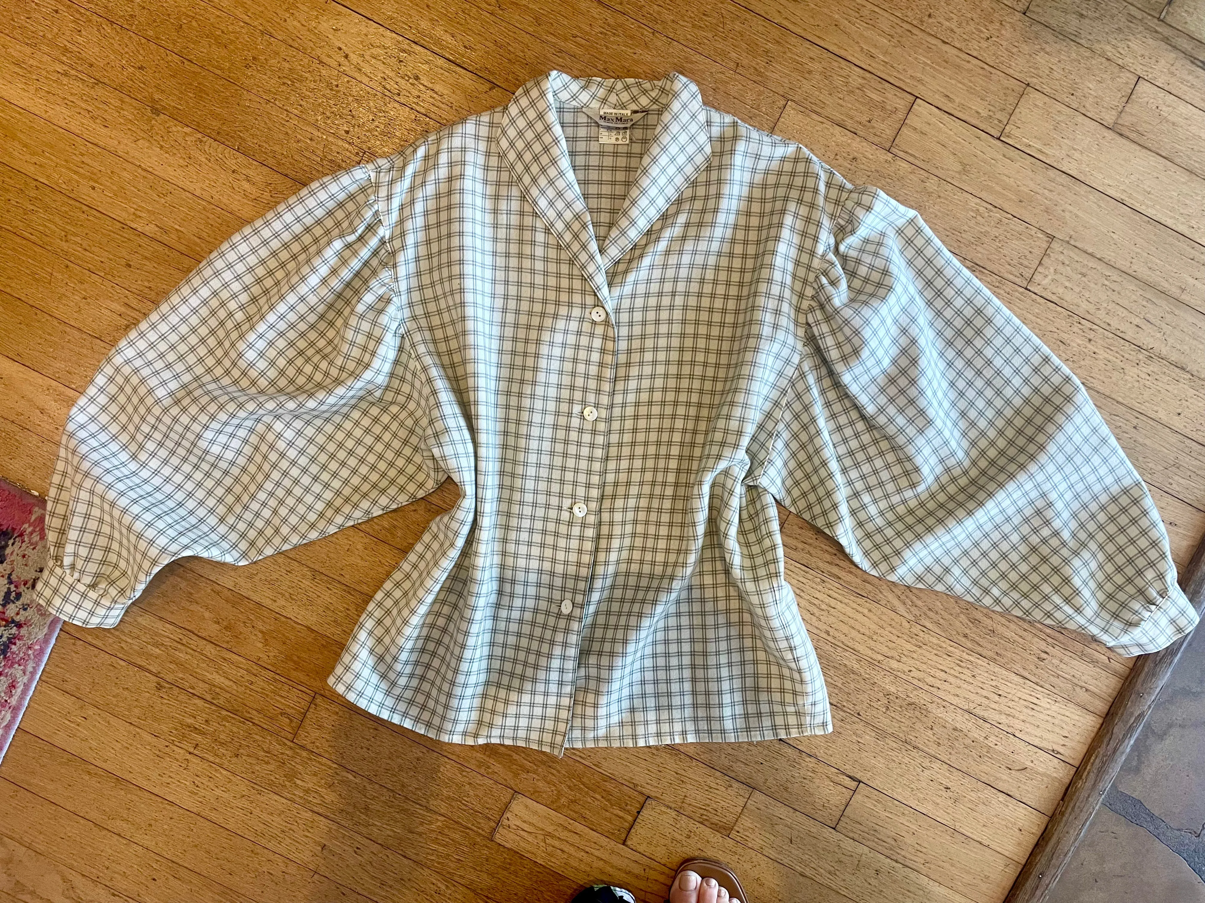 Max Mara Plaid Blouse