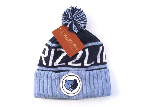 Memphis Grizzlies Mitchell&Ness Pom Beanie (TEAM COLORS)