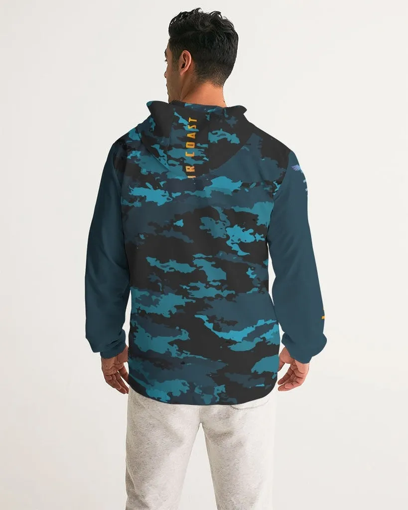 Men's High Seas Coast Camo Water Resistant Lightweight Hooded Windbreaker