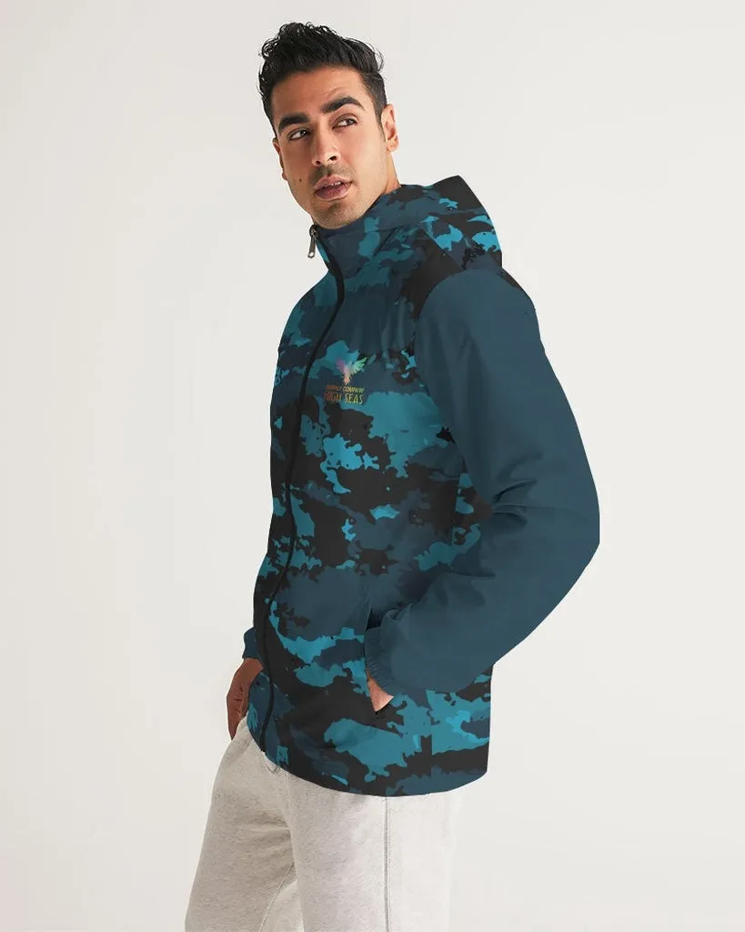 Men's High Seas Coast Camo Water Resistant Lightweight Hooded Windbreaker