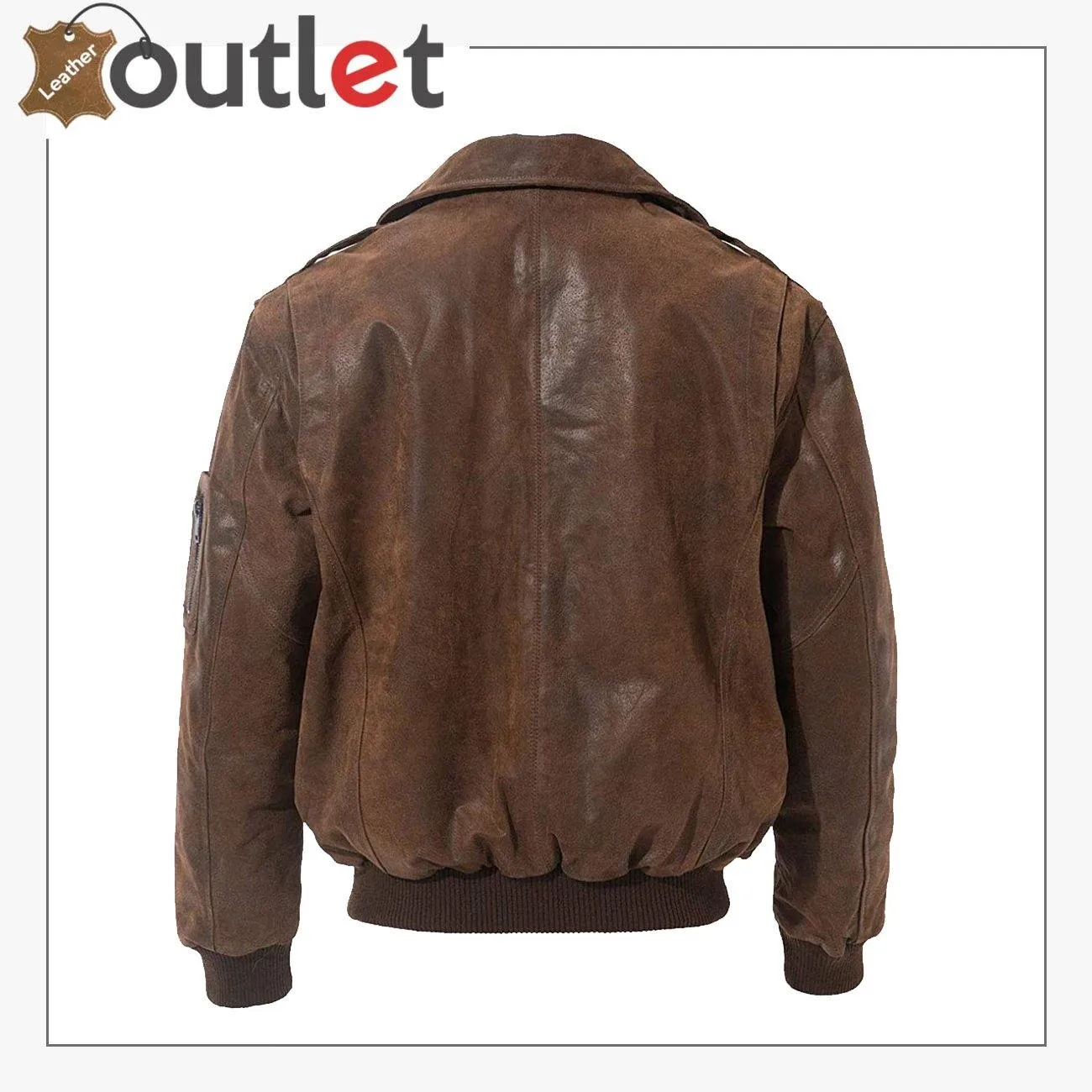 Mens Leather Flight Bomber Jacket