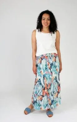 MESH PLEATED FLOWY SKIRT