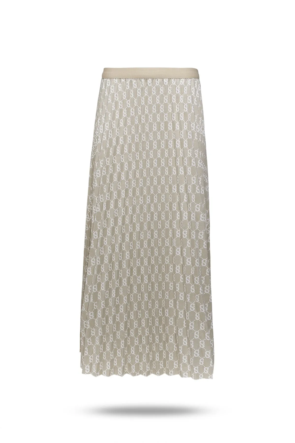 Monogram Pleated Skirt - Cloud Bread