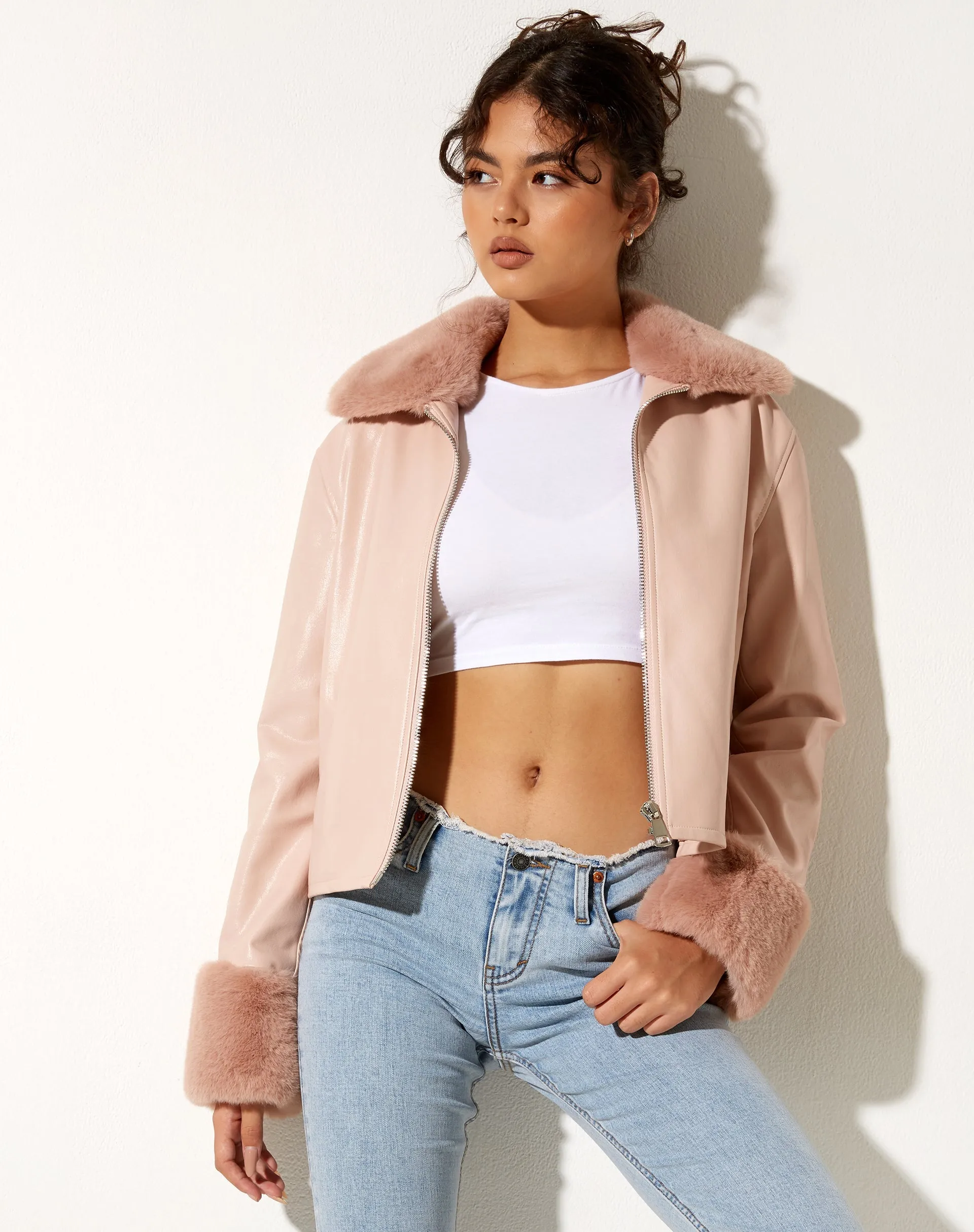 Neliya Jacket in Pu Pink