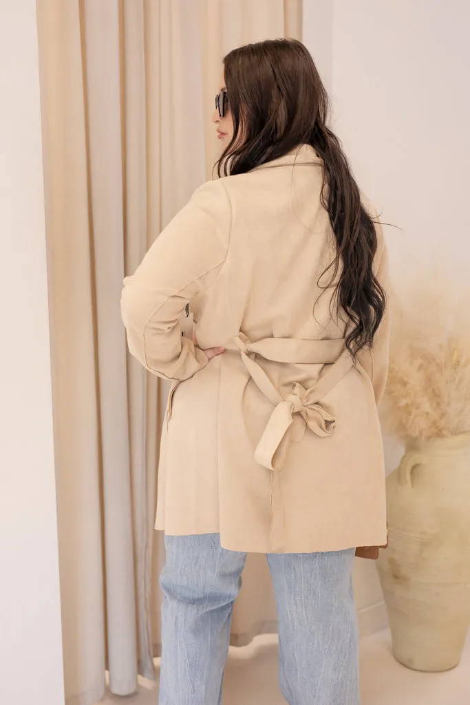 NEW OLIVIA SUEDE TIE UP JACKET (TAUPE)