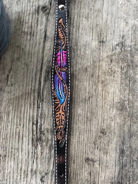 Painted Feather Dog Collar