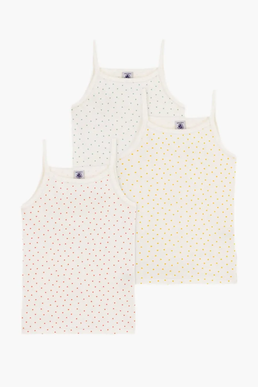 Petit Bateau Girls Underwear 3-Pack Cami Tiny Hearts