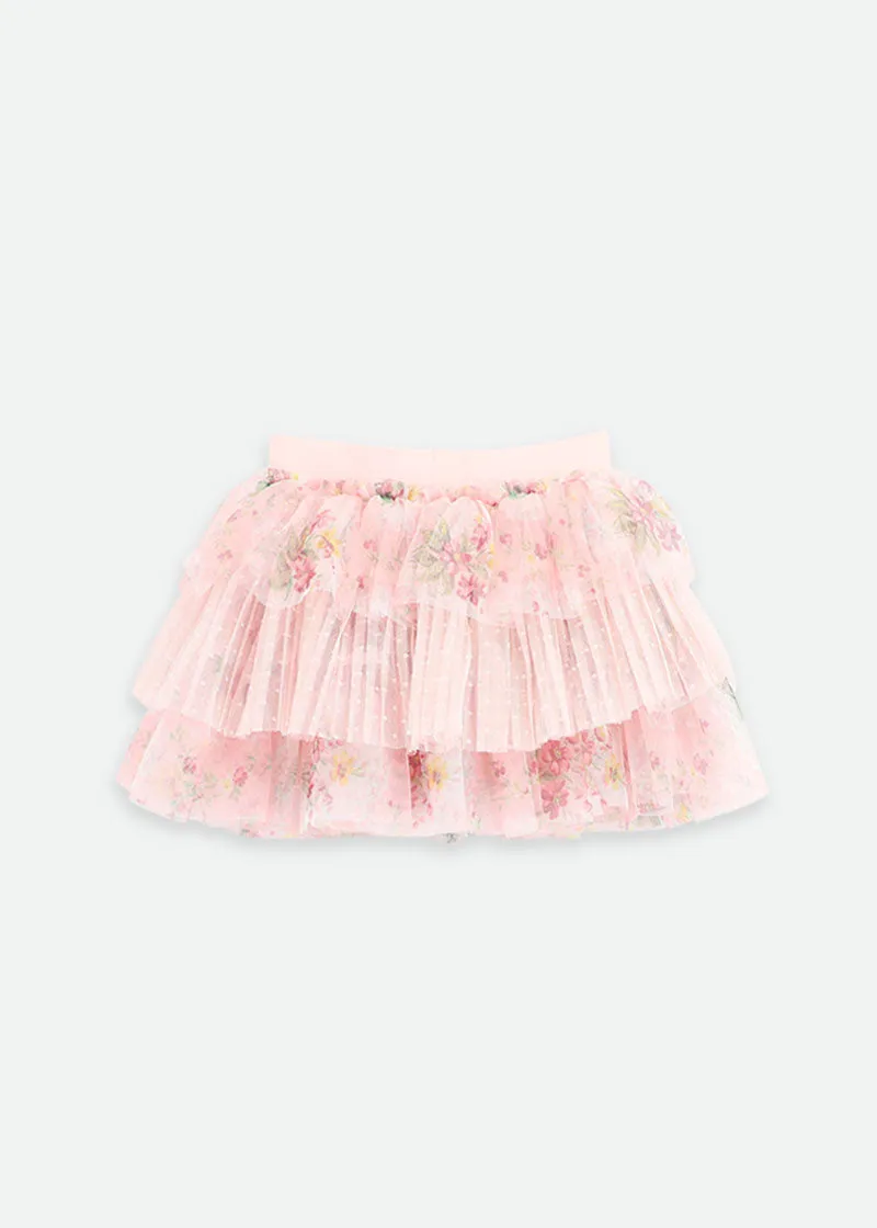 Pip Floral Mix Baby Skirt Pale Pink