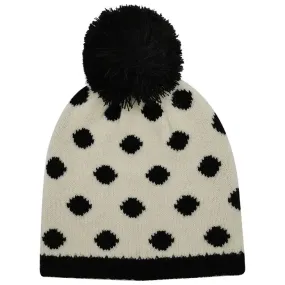 Polka Dot Pom Pom Hat