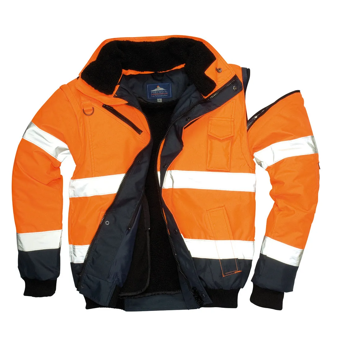 PORTWEST  Hi-Vis Contrast Bomber Jacket