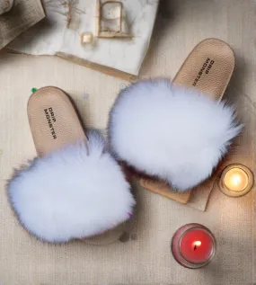 "Crazy Coconut" Fashion Fluffy Faux Fur Flops for Women