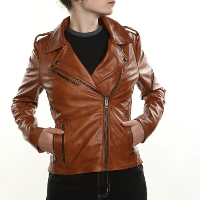 Rebel Ladies Biker Jacket - Black