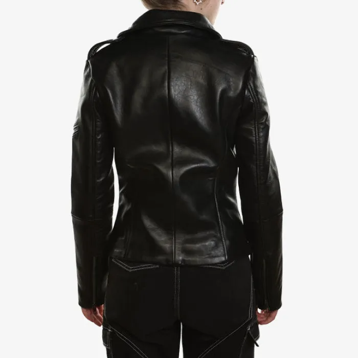 Rebel Ladies Biker Jacket - Black