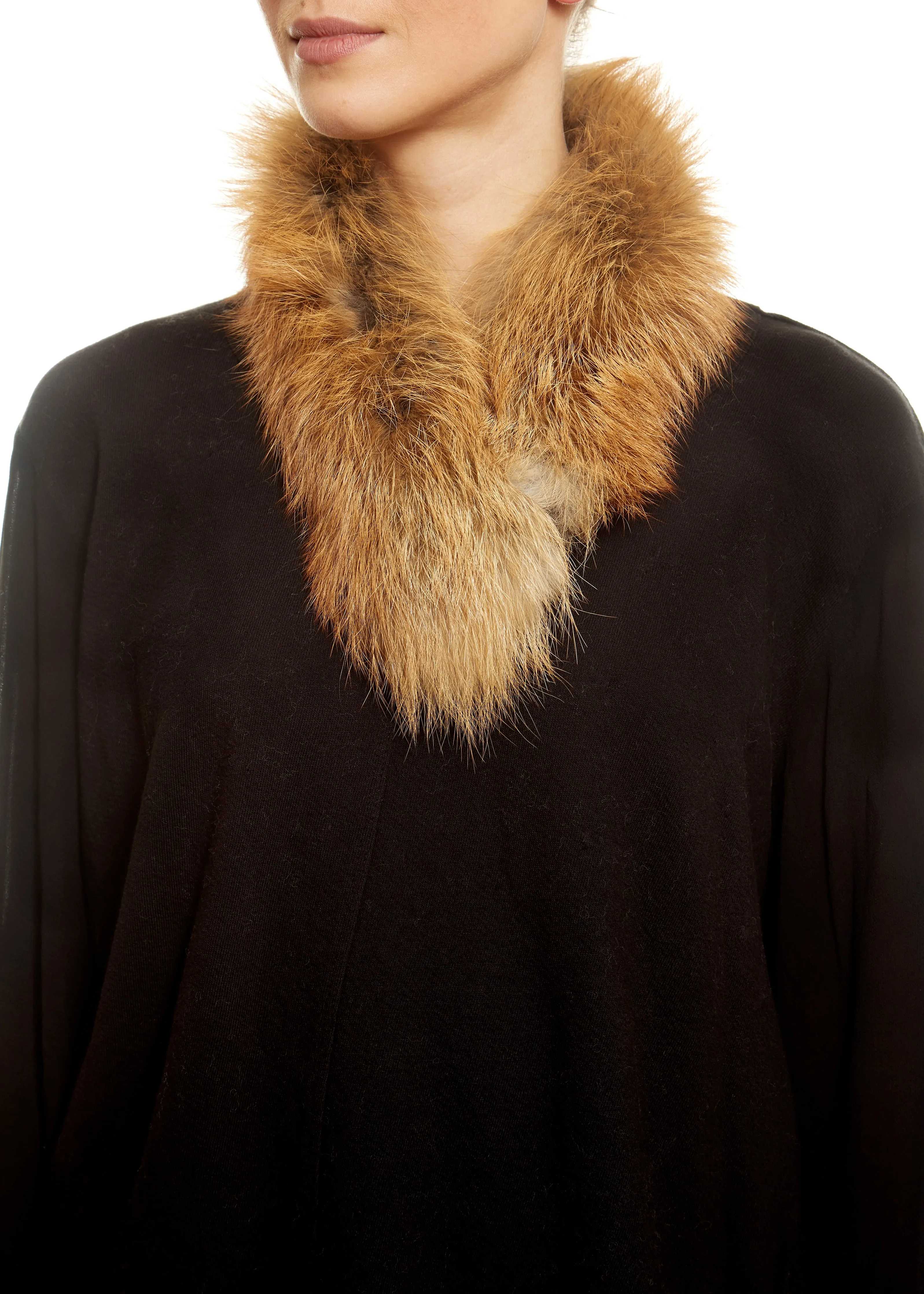 Red Genuine Fox Fur Collar