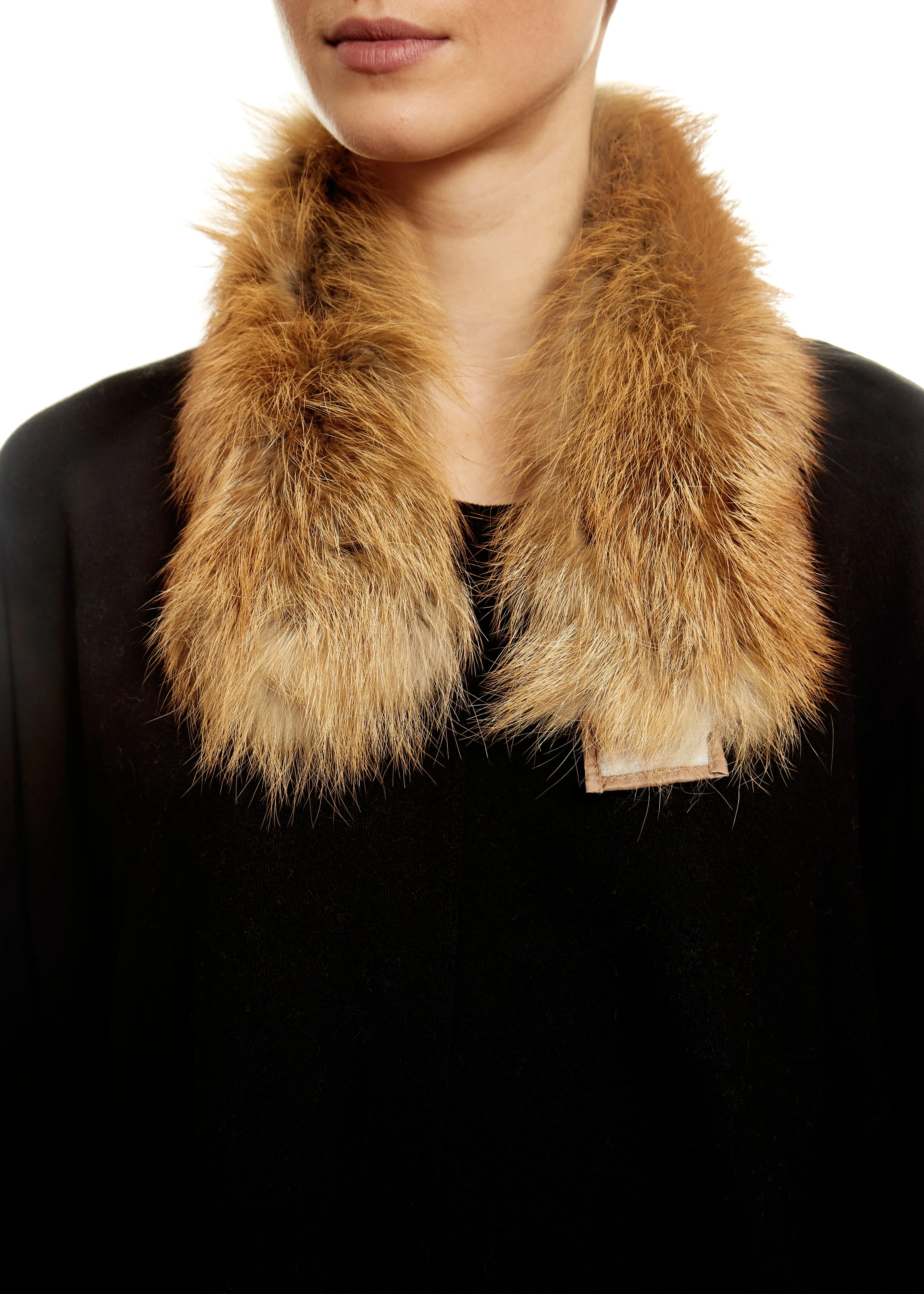 Red Genuine Fox Fur Collar