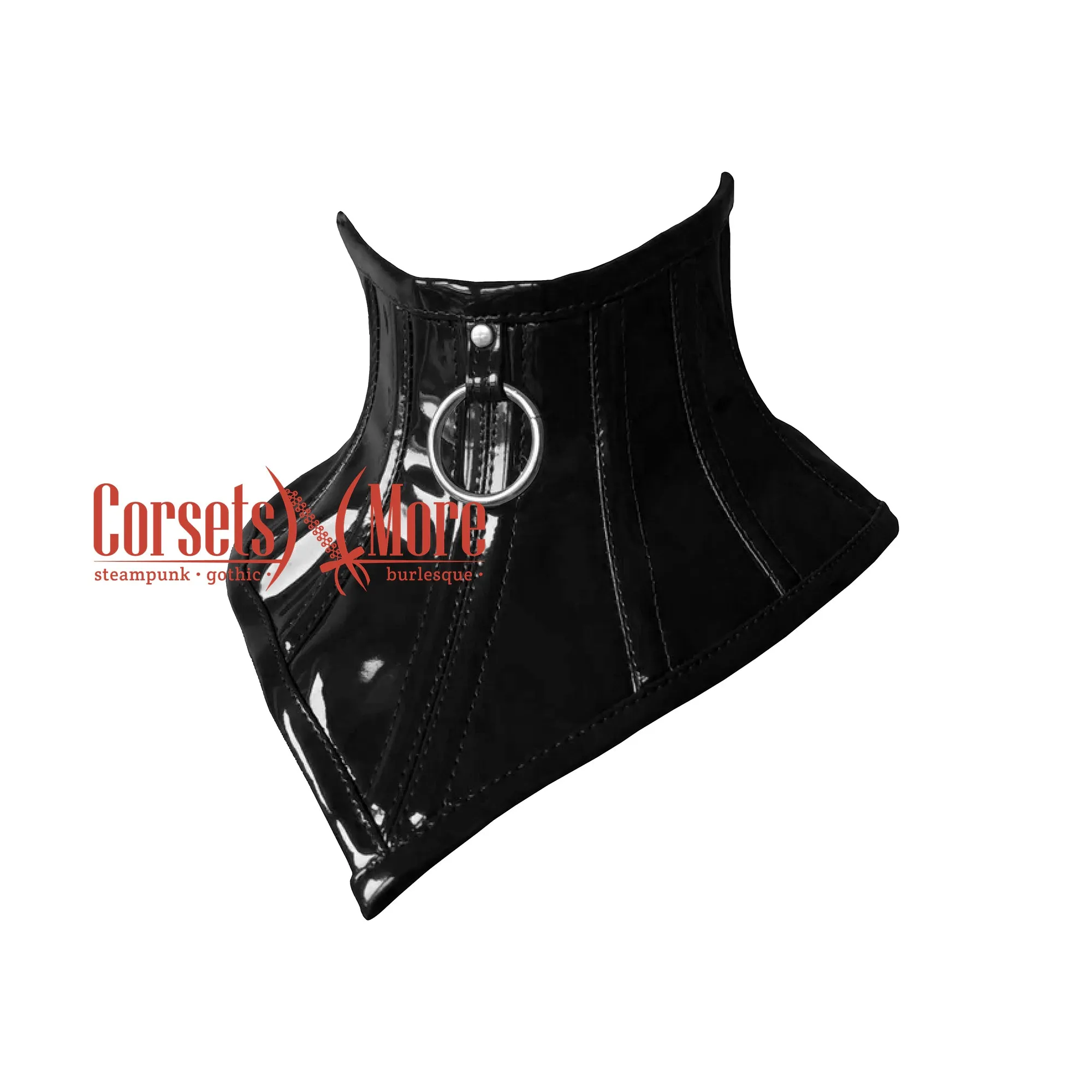 Red PVC Leather Gothic Neck Corset Posture Collar, Leather Neck Posture Collar For Unisex Cervical Neck Collar