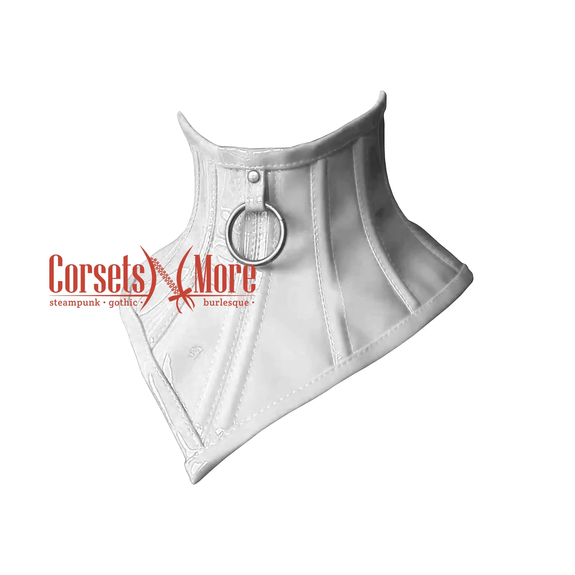 Red PVC Leather Gothic Neck Corset Posture Collar, Leather Neck Posture Collar For Unisex Cervical Neck Collar