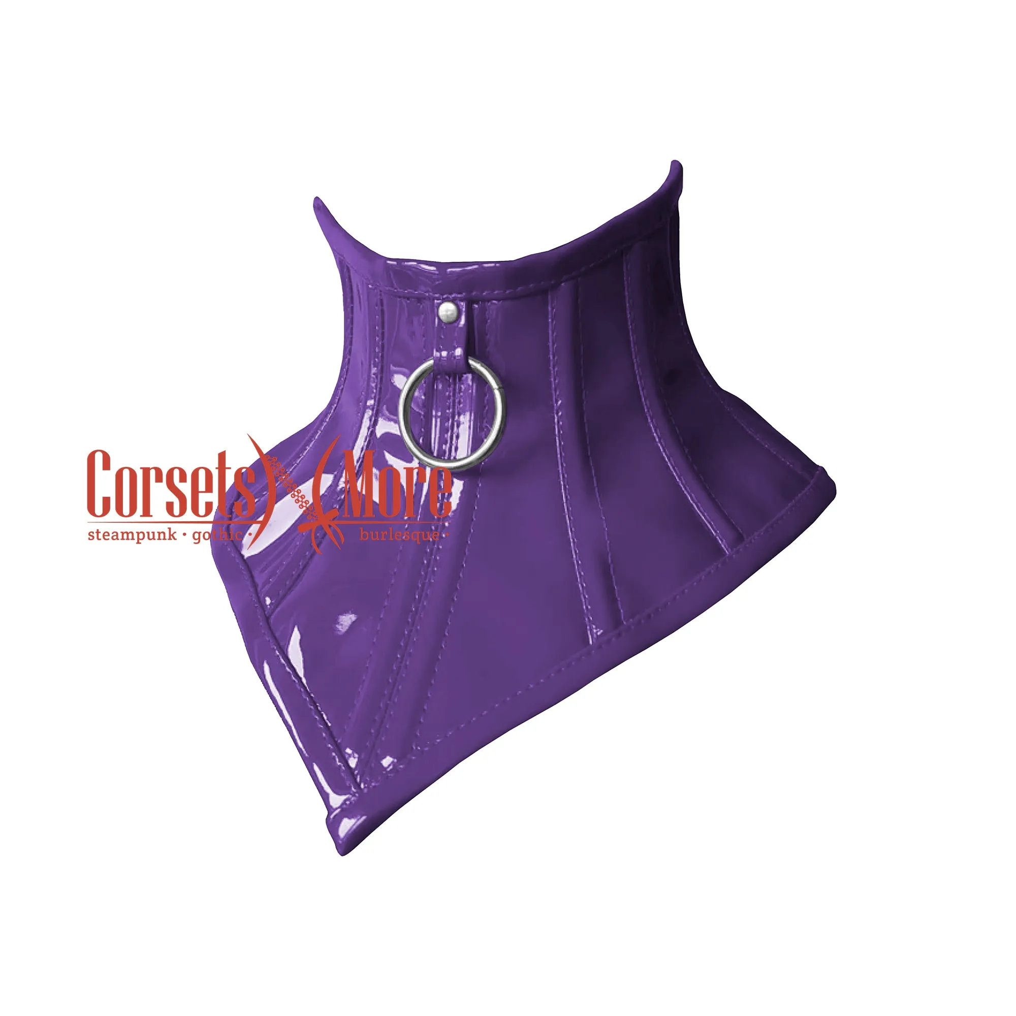 Red PVC Leather Gothic Neck Corset Posture Collar, Leather Neck Posture Collar For Unisex Cervical Neck Collar