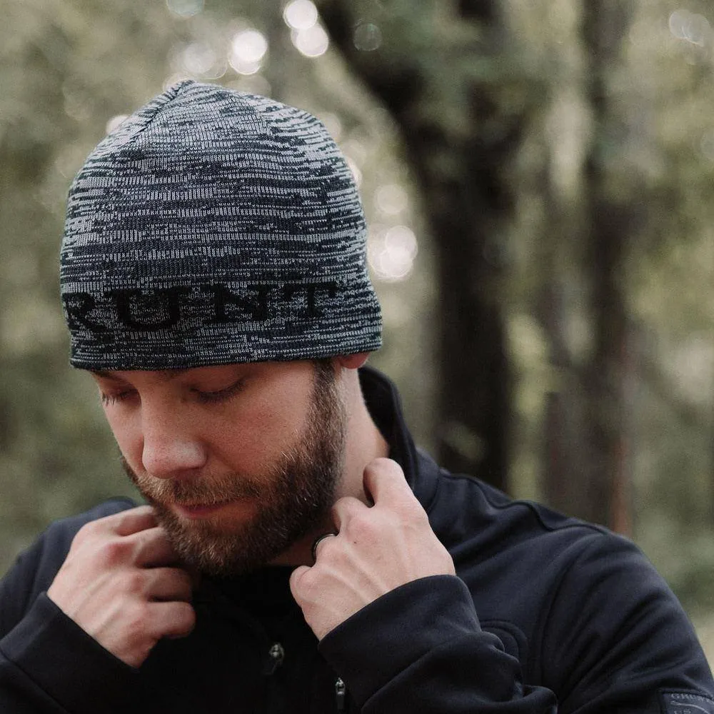 Reversible Skull Cap Beanie - Black and Grey