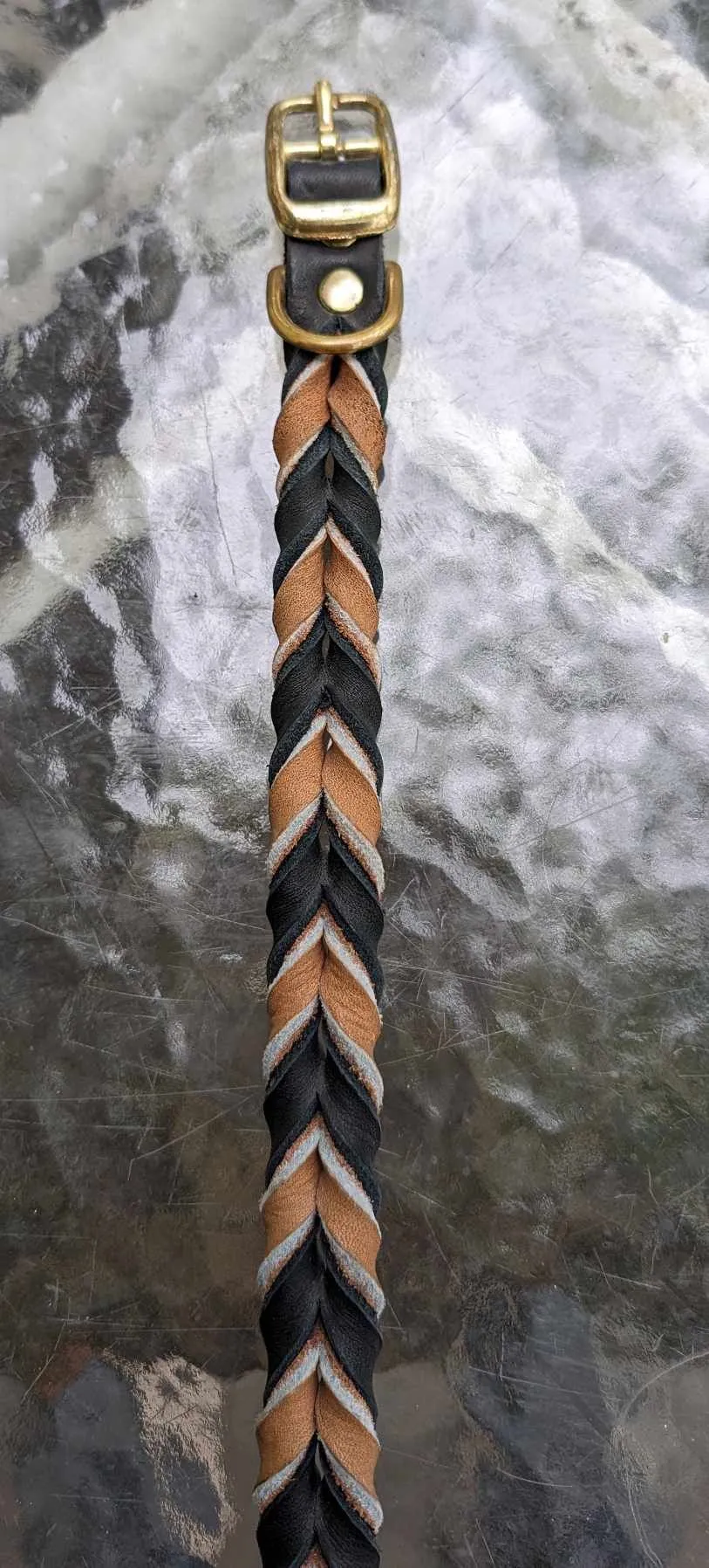 SALE! Shop worn Braided Latigo Leather Collars - SIZE 16 (fits 13.5"-16")