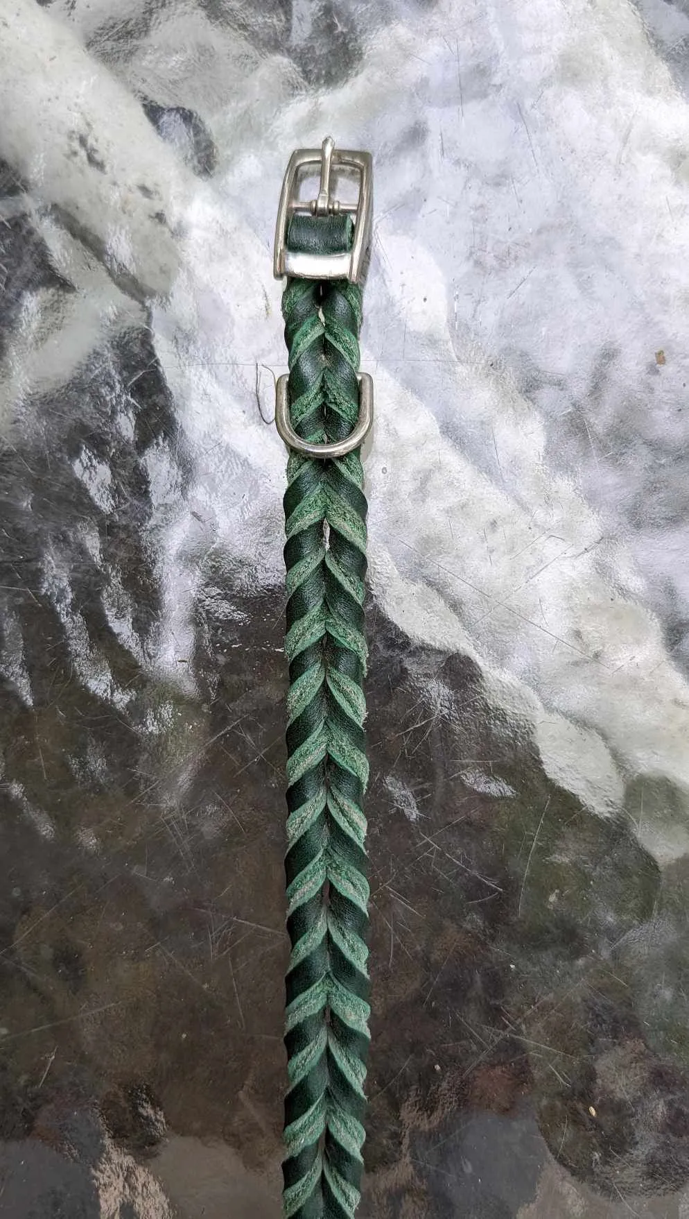 SALE! Shop worn Braided Latigo Leather Collars - SIZE 16 (fits 13.5"-16")