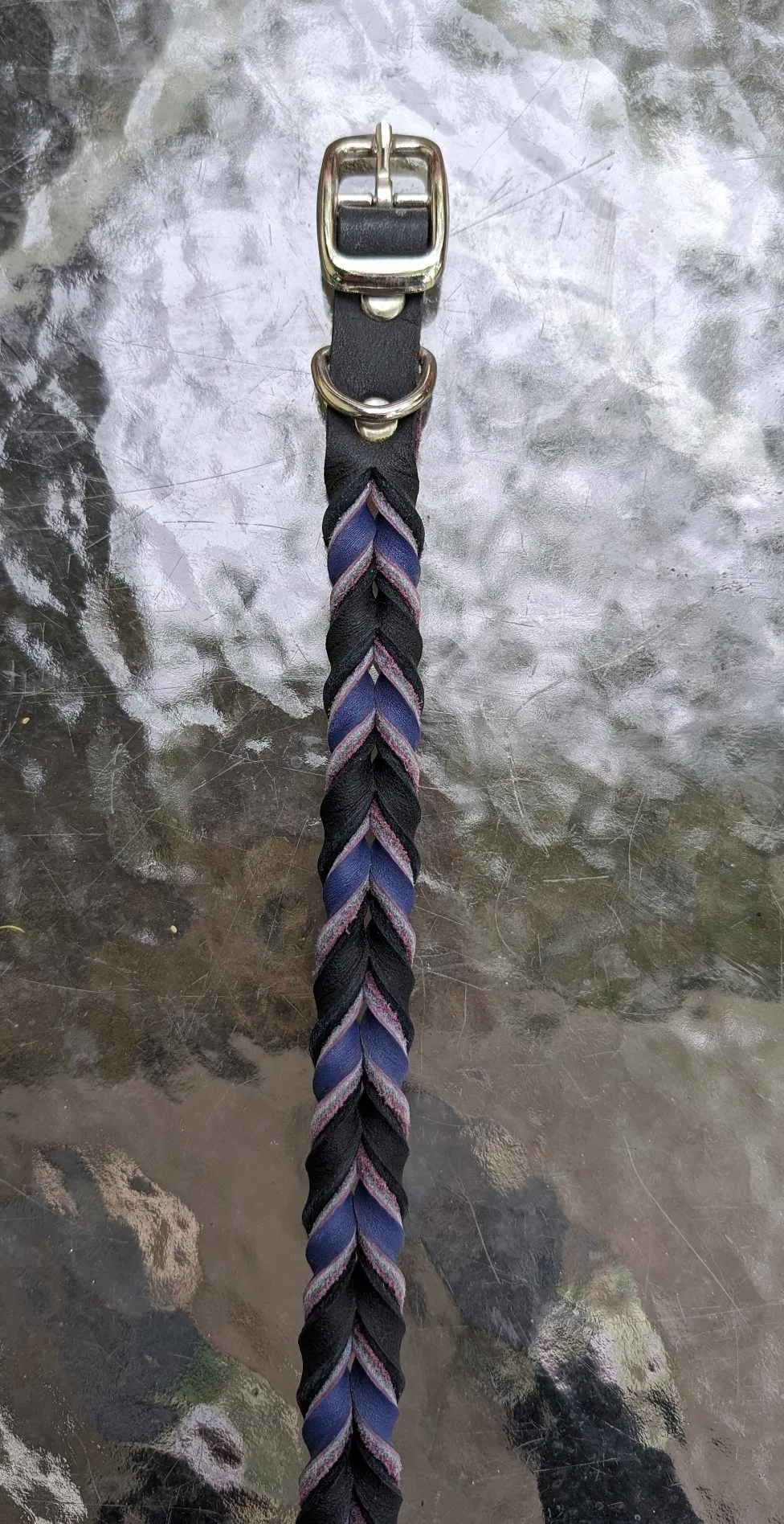 SALE! Shop worn Braided Latigo Leather Collars - SIZE 16 (fits 13.5"-16")