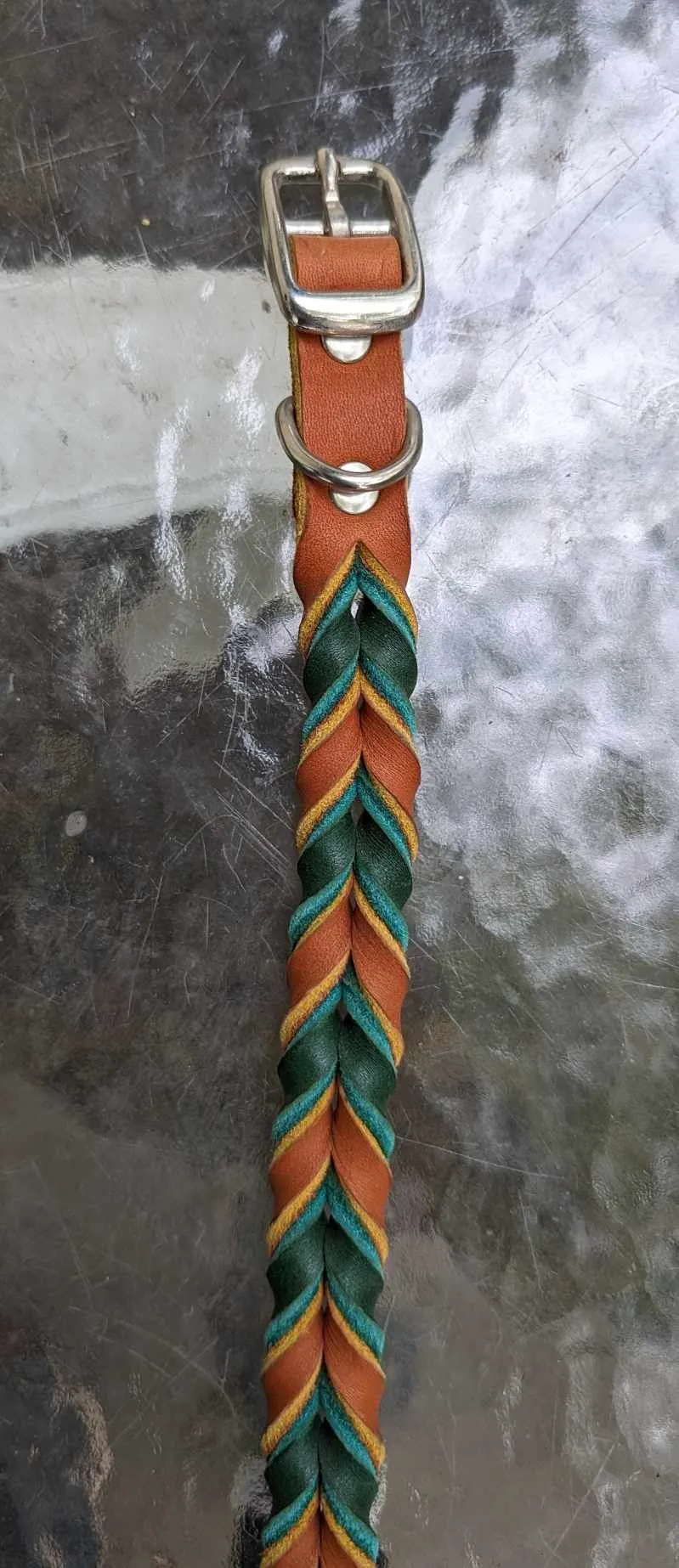 SALE! Shop worn Braided Latigo Leather Collars - SIZE 16 (fits 13.5"-16")