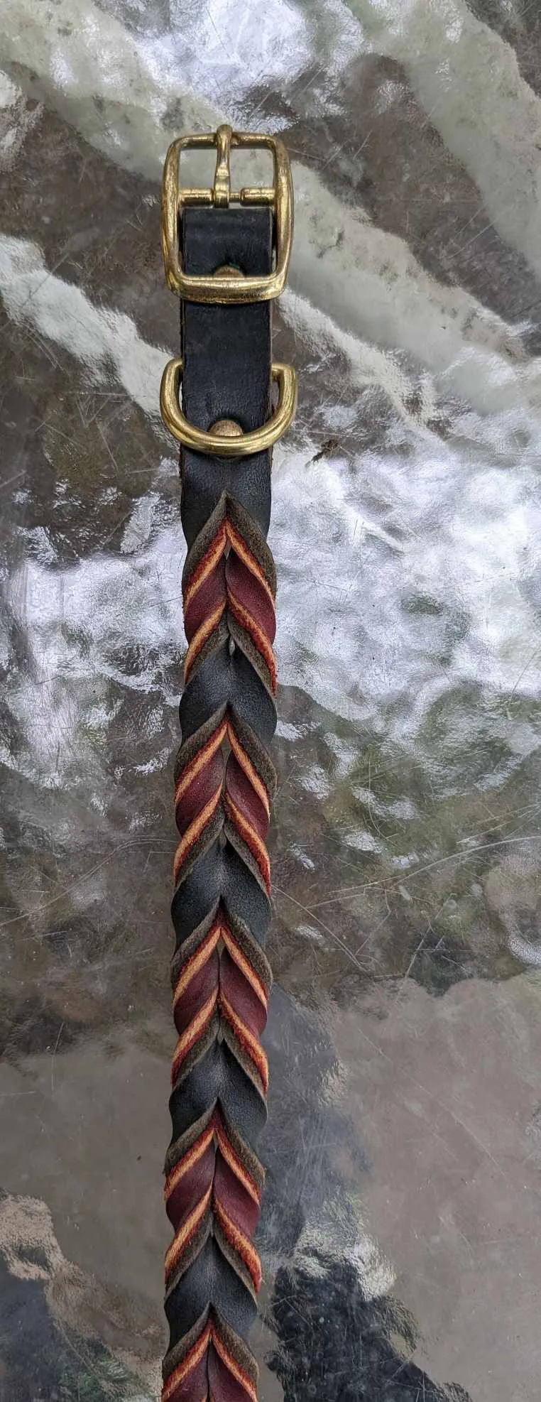 SALE! Shop worn Braided Latigo Leather Collars - SIZE 16 (fits 13.5"-16")