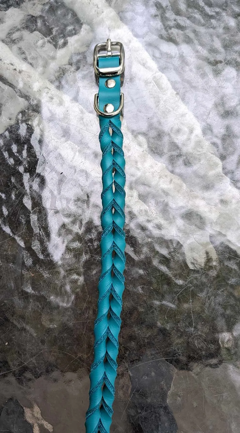 SALE! Shop worn Braided Latigo Leather Collars - SIZE 16 (fits 13.5"-16")