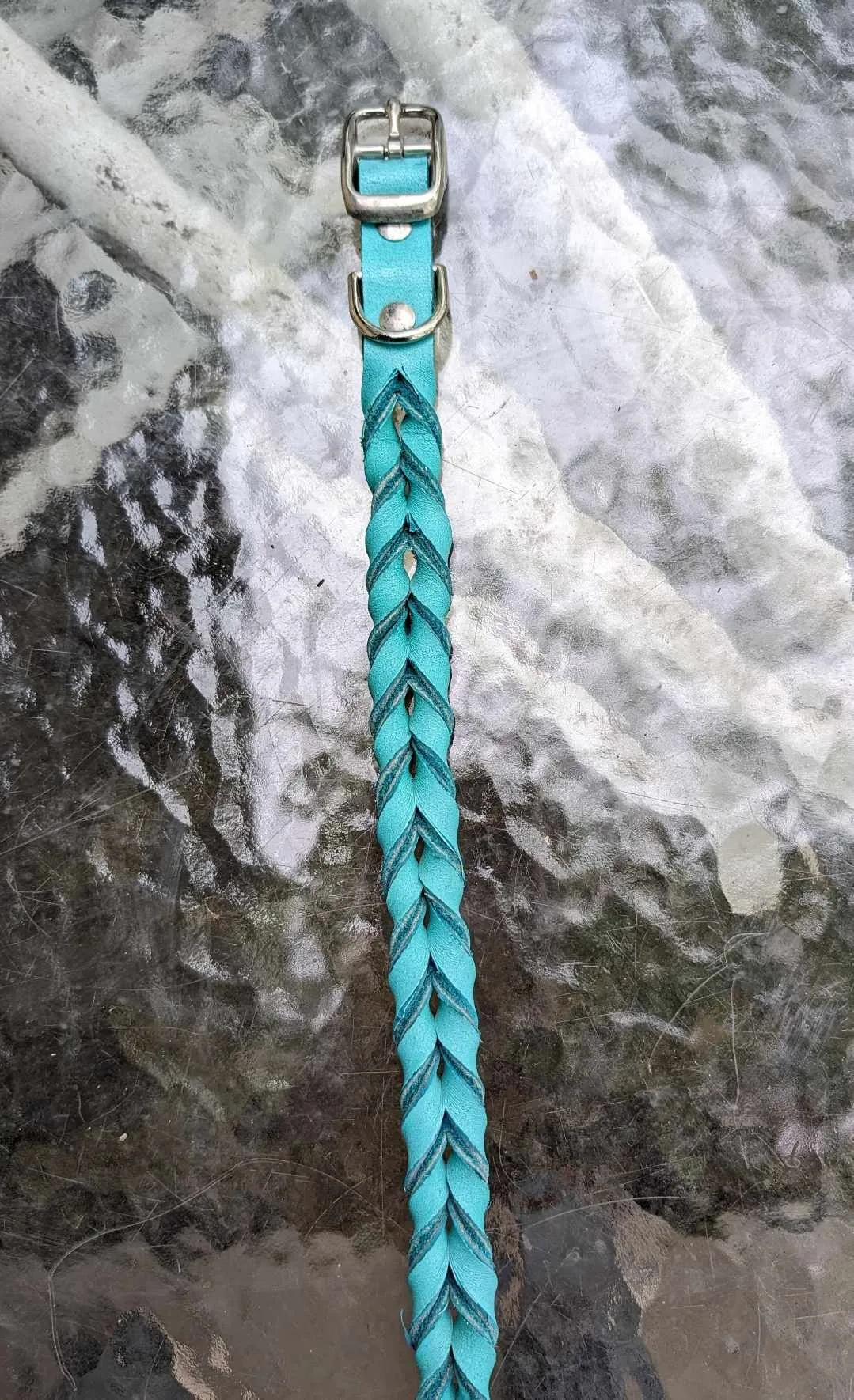 SALE! Shop worn Braided Latigo Leather Collars - SIZE 16 (fits 13.5"-16")