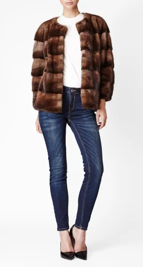 Sarah Mink Fur Jacket Bosco