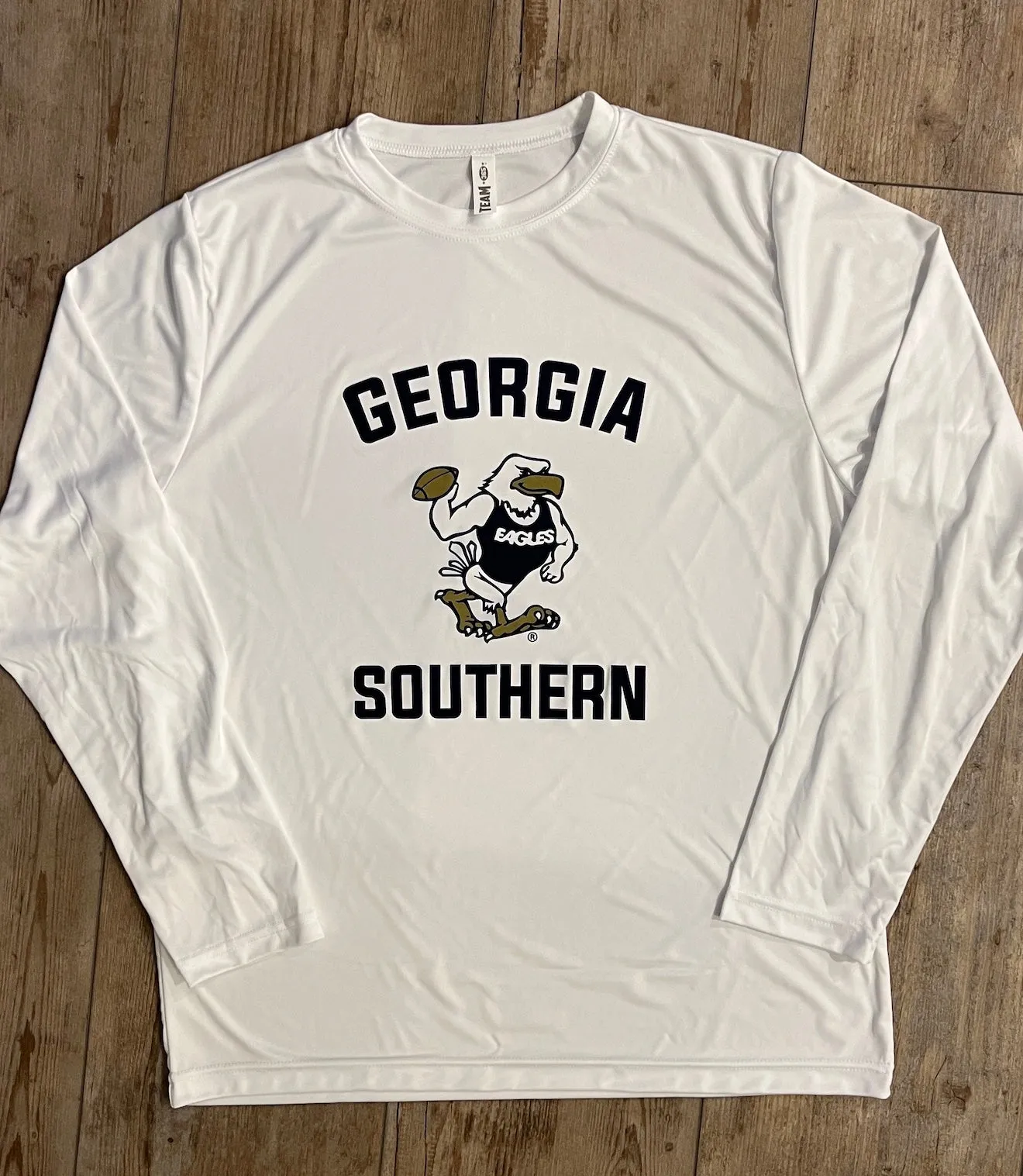 Strutting Eagle FOOTBALL Long Sleeve Performance Tee - White