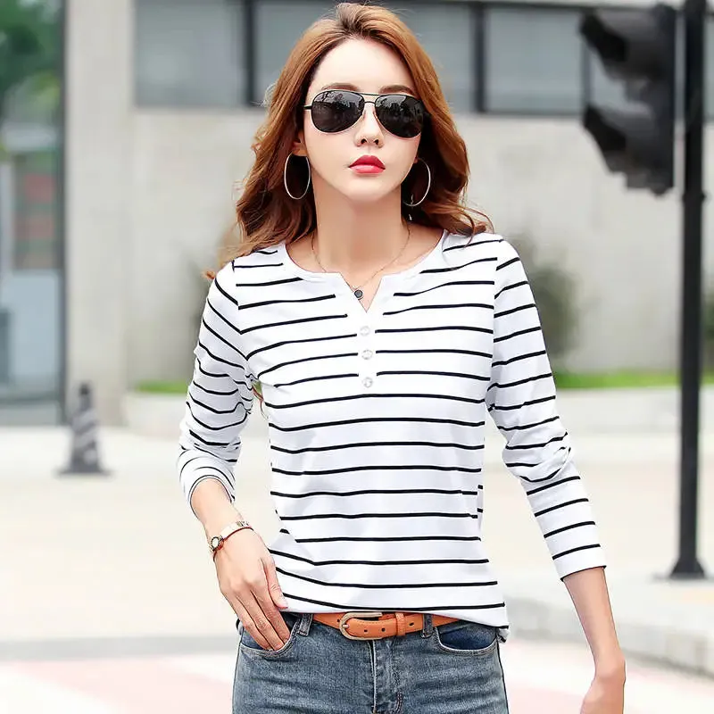 Summer Cotton Striped T-Shirt