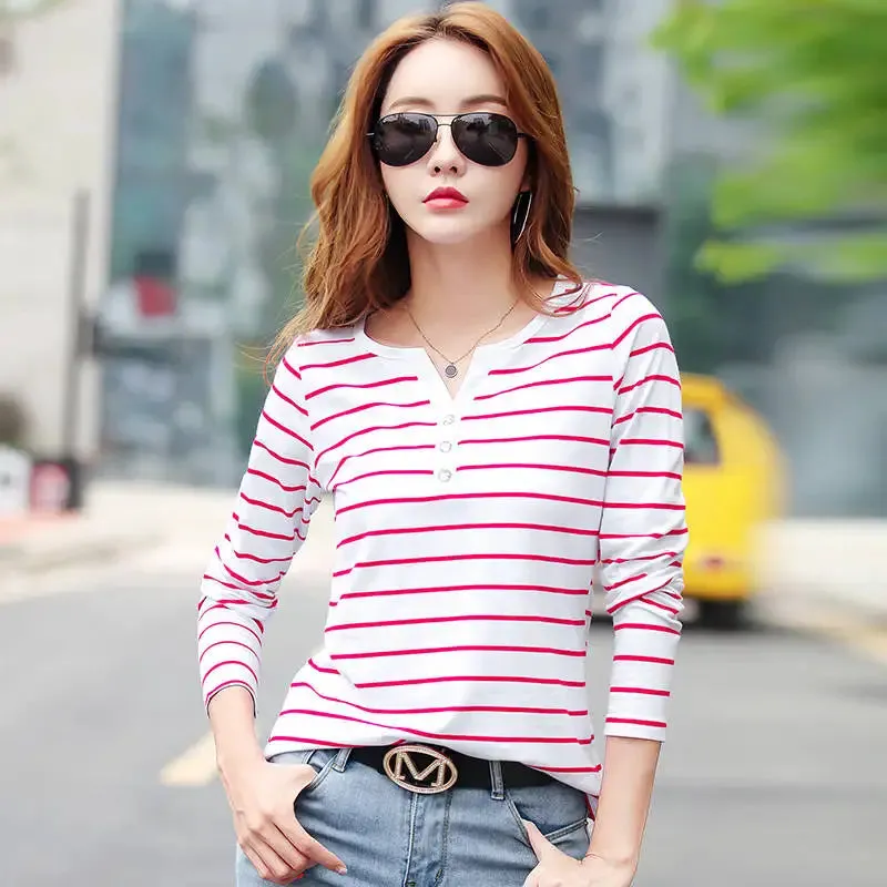 Summer Cotton Striped T-Shirt